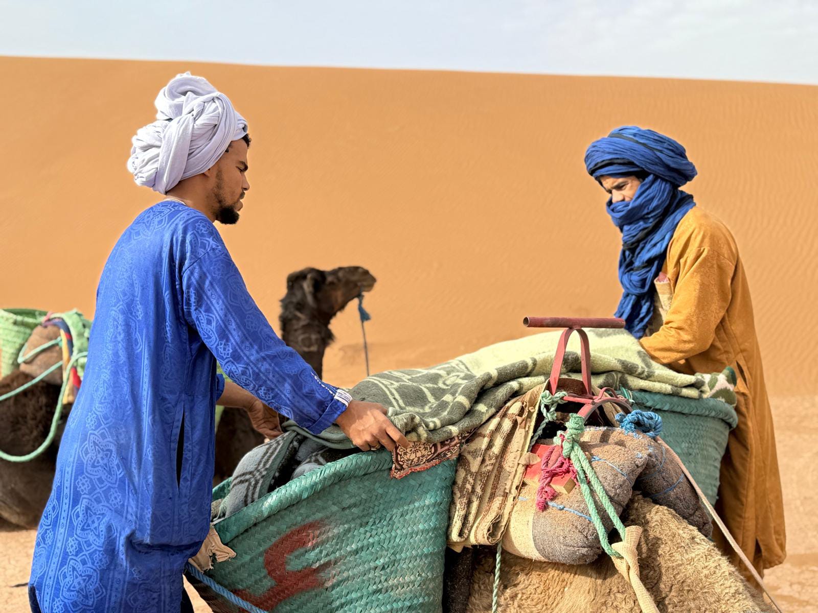 Team member sharing desert stories
